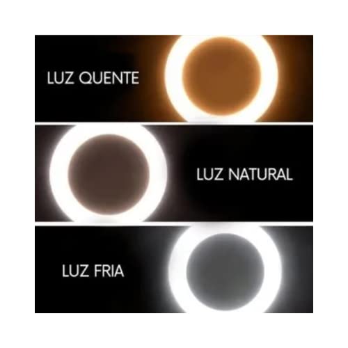 Ring Light Iluminador 3 Cores 16cm Com Tripé 6p C Controle MIURI