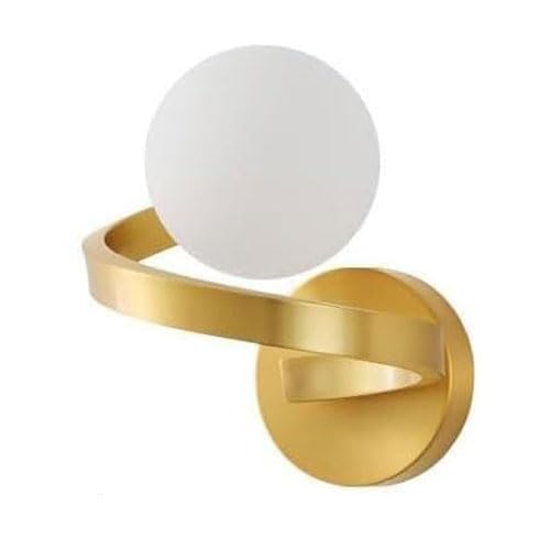 KXKLGWHN Minimalist Iron Wall Light, G9 Light Source, Single-Head Wall Sconce, Creative Round Glass Wall Lamp Shade, Bedroom and Dining Room Decorative Lighting Fixture