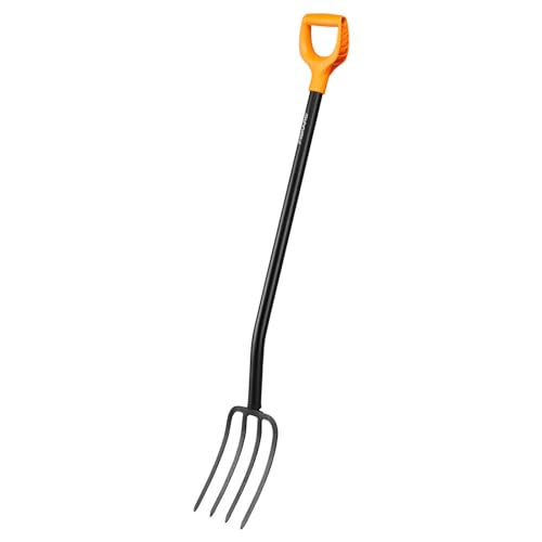 Fiskars 1070673 Spade Fork for Hard, Stony Soils, with 4 Prongs, Length 120 cm, Steel Prongs/Plastic Handle, Black/Orange, Solid, Black/Orange - Image 7