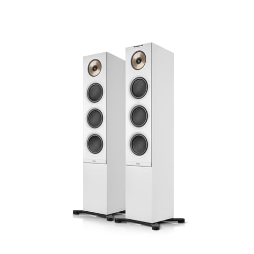 Teufel Stereo L 2 - Aktive Standlautsprecher Paar Kabellos Bluetooth WLAN Multiroom Kabellos Streaming Internetradio, Holzgehäuse, HiFi Speakers, 190 Watt, 3-Wege-System - weiß
