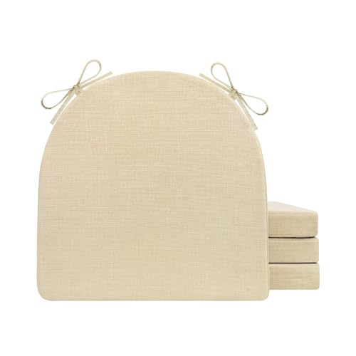 RuzRhyth Chair Cushions for Dining Chairs 4 Pack 35D High-Density Foam Seat Cushions for Kitchen Chairs with Ties Non Slip and Removable Cover Chair Pads 16.5