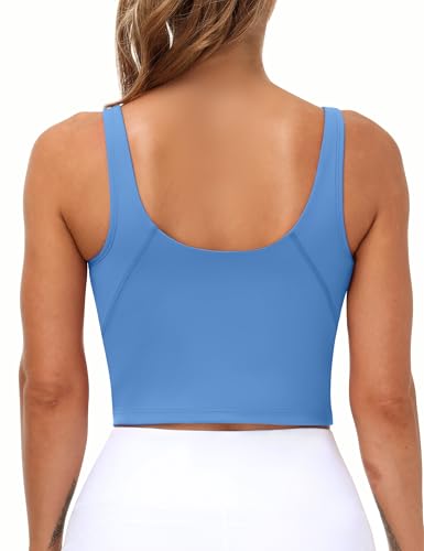Image of THE GYM PEOPLE Womens' Sports Bra Longline Wirefree Padded with Medium Support