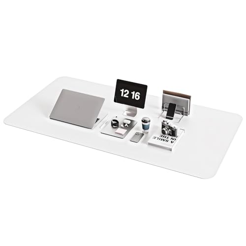 Image of YSAGi Non-Slip Desk Mat, Waterproof Large Mouse Pad 120x60 cm White | Protects From Scratches, Stains, Spills, Ultra-Thin for Precise Mouse & Writing, Easy-Clean for Office, Home, Decor