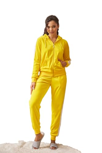 Image of LeeHanTon Sweat Suits for Women Set Comfortable Sweat Outfits Workout Suit Zip Velour Hoodie and Jogger Sport Suit