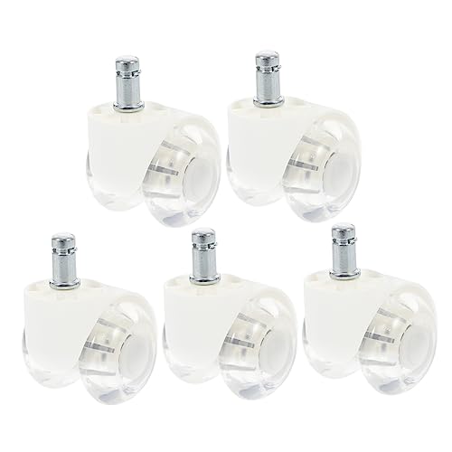 Angoily Ruote Girevoli Pu 2 Pollici Per Sedie Da Ufficio, Set Da 5 Pezzi, Rotelle Silenziose a 360° Per Mobili e Sedia Da Computer, Per Pavimenti Parquet e Ambienti Domestici