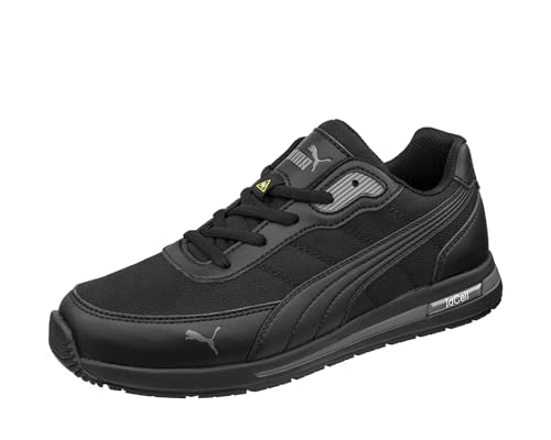 PUMA Safety Epic Rutschhemmende Berufsschuhe – rutschfeste O2 Arbeitsschuhe, metallfrei, wasserabweisend – ideal als Kochschuhe & Arbeits- Sneaker - Schwarz Größe 42