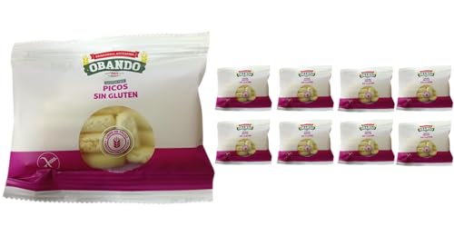 Picos de Pan Sin Gluten Artesanales Obando – Pack 8 x 20 g – Panadería Tradicional – Crujientes – Formato Individual – Envío 24 h