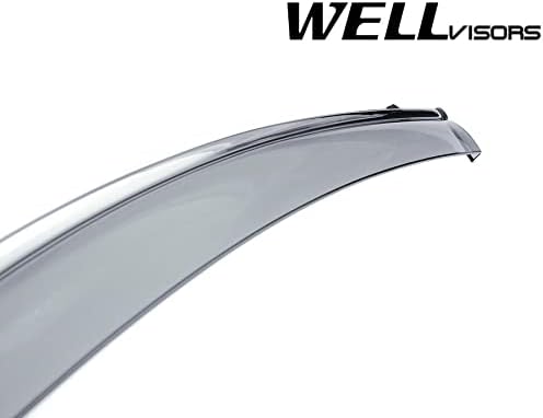 WellVisors Window Visors Wind Deflectors Compatible with Kia 2016-2020 Sorento with Chrome Trim Rain Guards 3-847KA011