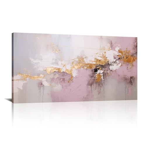 Toile de marbre abstraite grand format 55x110cm pour salon chic