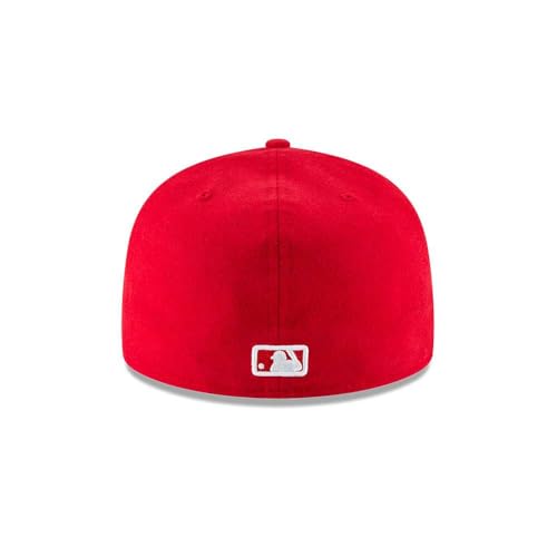 New Era Mens MLB Basic NY Yankees 59fifty Fitted Cap, Scarlet, 7 3/8 - Thumbnail 4