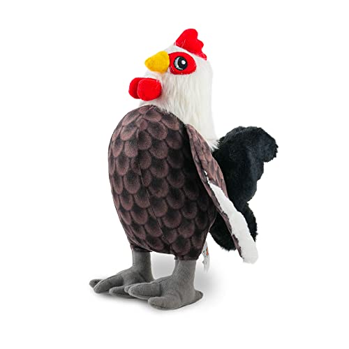 Image of BarkButler x Fofos Rooster Plush - Soft & Squeaky Toys for Dogs, Dog Toys for Medium Dogs (0-20kgs) - White & Black