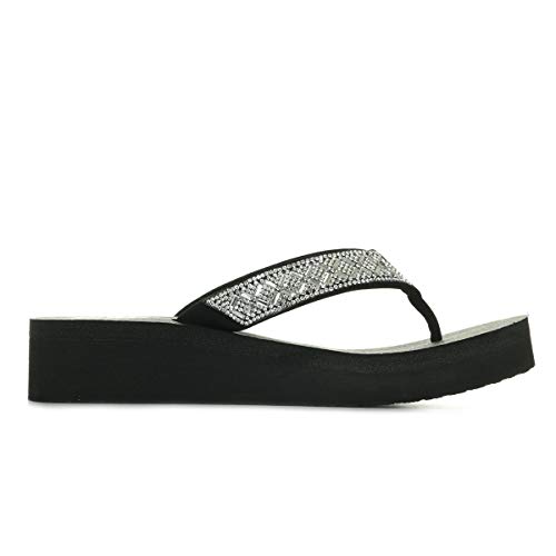 Skechers Cali Women's Vinyasa-Lotus Princess Flip-Flop,black,5 M US