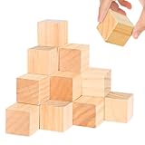 28 Stück Holzwürfel Holz Würfel 4cm Natürliche Blanko DIY Holzblöcke, holzklötzchen zum Basteln, Holzquadratblöcke Holzklötze für Puzzle Bausteine DIY Malen Handwerk Dekoration Zahlen