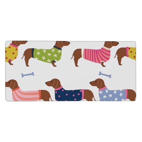 Tapis de souris grand format au motif teckel et finitions premium