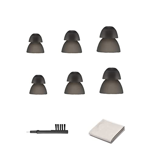 6 Counts Hearing Aids Domes Smoky Power Domes for Resound Sure Fit RIC RITE and Open Fit BTE Hearing Amplifier with Cleaning Tool(Mixed)