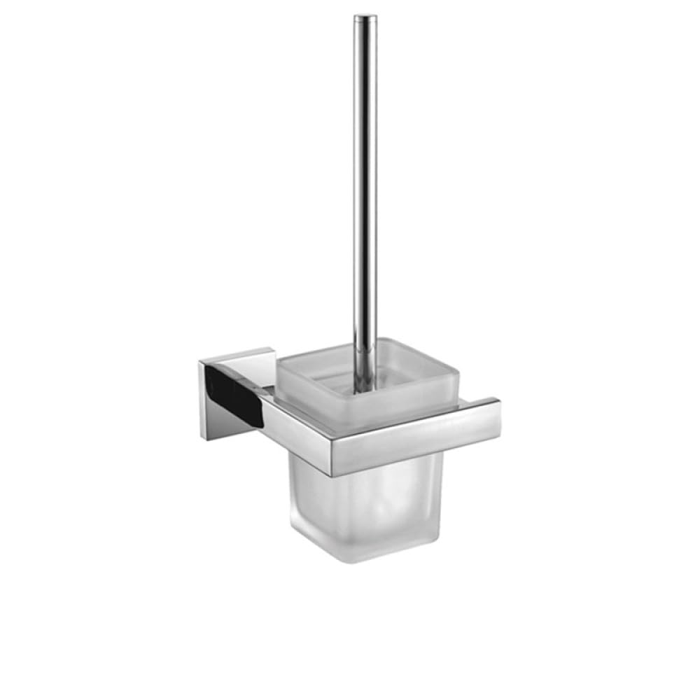 Soporte para papel higiénico de acero brillante y portaescobillas de lujo 1