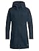VAUDE Damen Mantel Tinshan Coat III, moderner Wollmix-Mantel mit weichem Fleece-Innenfutter, dark sea, 36