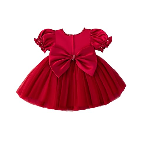 GetWish Toddler Baby Flower Girls Dress Wedding Guest Satin Birthday Party Formal Pageant Tulle Dress for Baby Girl