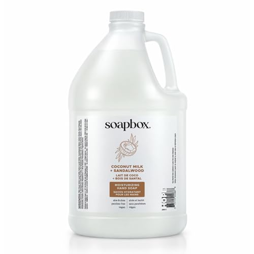 Soapbox Liquid Hand Soap Gallon Refill, Coconut Milk & Sandalwood | Vegan, Paraben Free, Moisturizing, Natural Hand Wash for Kitchen and Bathroom, 128oz Gallon Refill (Pack of 1)