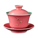 WUPNGS Chinesische Keramik-Teekanne, 180 ml, handgefertigt, Eisrissglasur, Gaiwan, antiker...