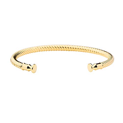 PAUL HEWITT Bangle Gold Ladies ROCUFF - Gold Bangle Bracelets for Women, Ladies Cuff Bracelets with Braided Sail Rope Design, Beautiful Jewelry for Women