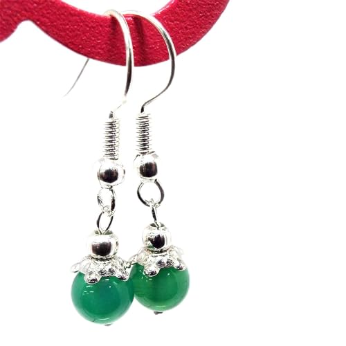 SION】プチプラ sweet 天然石 パワーストーン ピアス グリーンメノウ