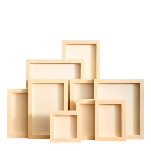 WANYI 2 Stück Bilderrahmen Holz zum Bemalen, 12x12cm Quadratische Holzbilderrahmen Fotorahmen Bilderrahmen Bastelset Kinder für DIY Handwerk Malprojekte Dekoration