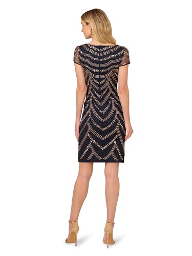 Image of Adrianna Papell Womens Beaded Cocktail Dress