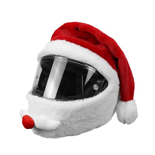 Motorradhelm Überzug Weihnachtsmann, Helmüberzug Motorrad Universal,...