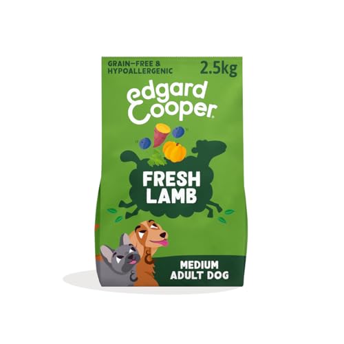 Edgard & Cooper Crocchette Cani Adulti Cibo Secco Senza Cereali Mangime Naturale 2.5kg Agnello Fresco, Alimentazione Completa, Sana ed Equilibrata per Cani di Ogni Taglia