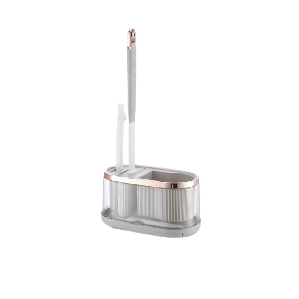 Zyyanshop One Color Toilet Brush Plastic Toilet Brush Storage With Thermoplastic Rubber Brushs Head And Drip Tray Base