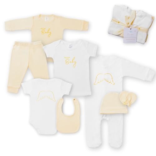 Image of Zenulove 8-Piece Baby Layette Set, Newborn Boy Clothes, Viscose Gender Neutral Baby Gift Sets, Newborn Clothes Girl