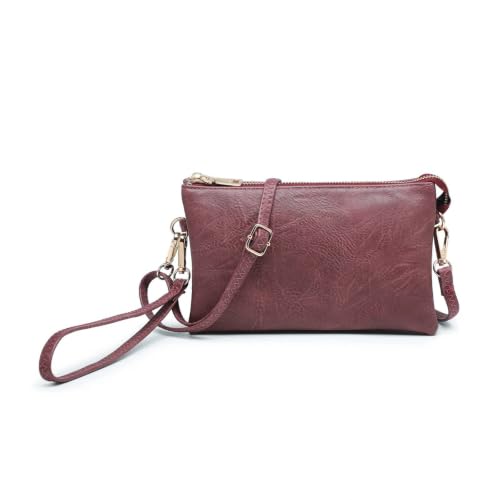 Image of JEN & CO. Riley Crossbody Bags for Women Vegan Leather Wristlet Clutch Wallet Purses Handbags with 2 Straps