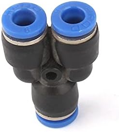 Utility Connector Adapter Hose Connector Adapter 6 Pieces of 6 Mm/8 Mm Y-Type Quick Coupling Garden Water Pipe High Pressure Plastic Tee Pneumatic Tee Joint/8Mm
