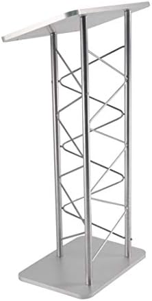 24" x 46.7" x 16" Silver Truss Podium Lectern Pulpit Church School Hotel Speech 15344