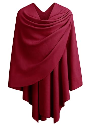 Image of PULI Womens Cross Front Poncho Shawl Wrap Elegant Wedding Formal Gift