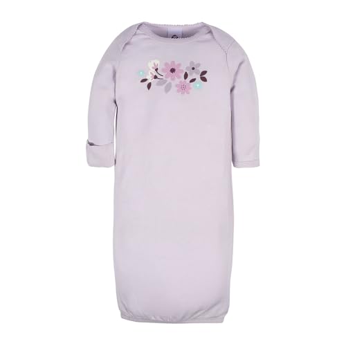 Image of Gerber Baby Girls 4-Pack Sleeper Gown - Soft Cotton Newborn Nightgowns, Elastic Hem Sleepwear Set for Infant Girls