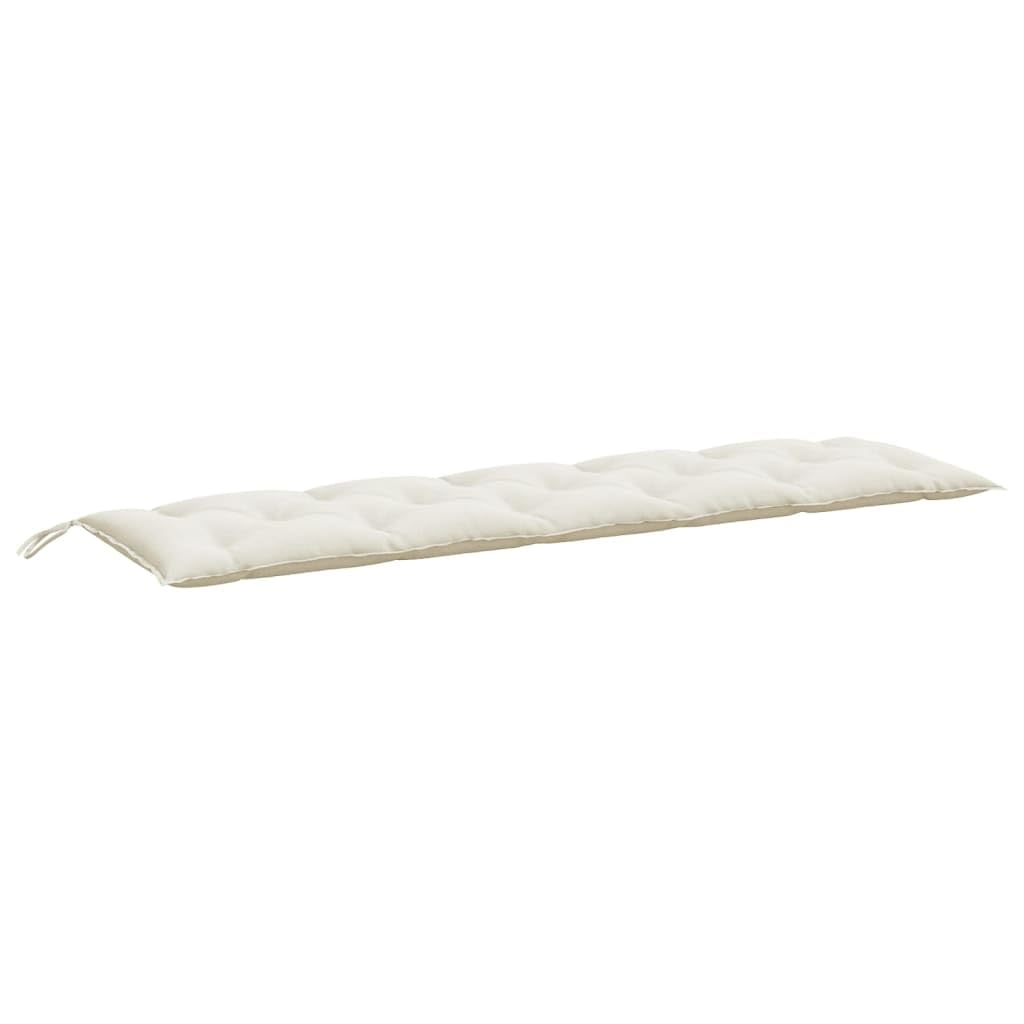 Set 2 Cuscini Panca Giardino 180x50 cm Crema Mélange Tessuto