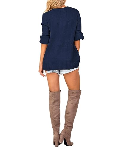 Image of LookbookStore Women's Knit Long Sleeve Faux Wrap Surplice V Neck Sweater Top