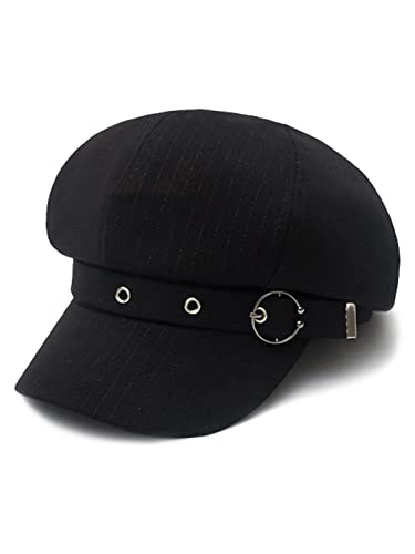 Opiniones de Boinas para Mujer Top 10. 41 Nanwansu - Gorra clásica para mujer, boina de Newsboy, para otoño, primavera e invierno, Negro -, One Size