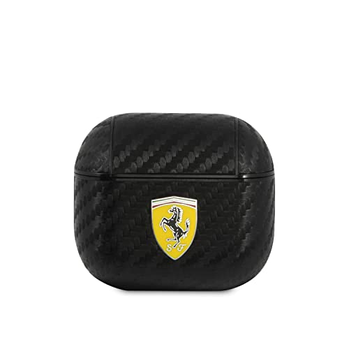 Ferrari FESA3CABK Étui pour AirPods 3 Noir on Track PU Carbone