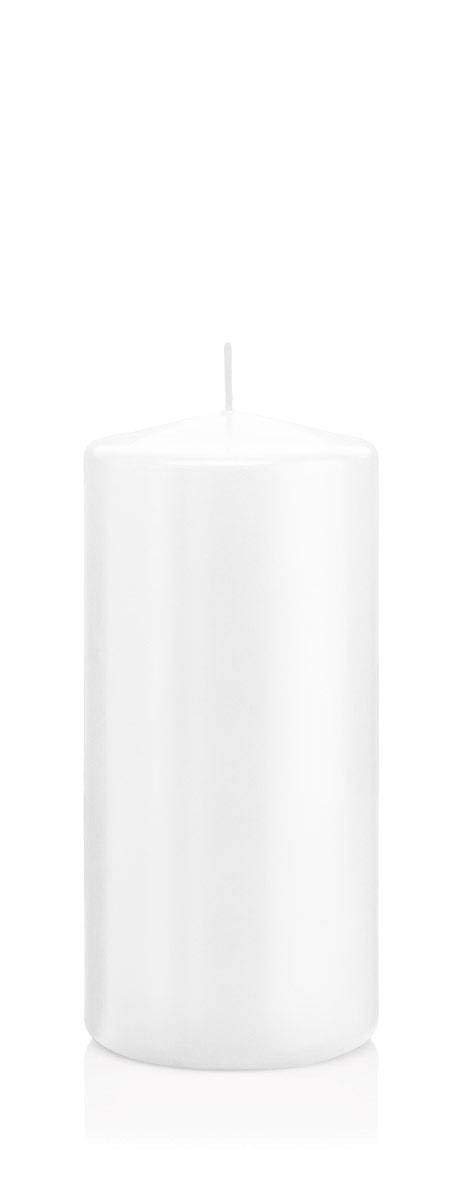 INNA-Glas Pillar Candle Maeva, White, 15cm, Ø7cm, 63h