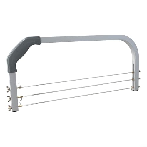 Pumixiy Coupe-gâteau professionnel - 3 lames réglables - Outil professionnel avec guide de mesure - Coupe-fil pour une décoration homogène de la pâtisserie