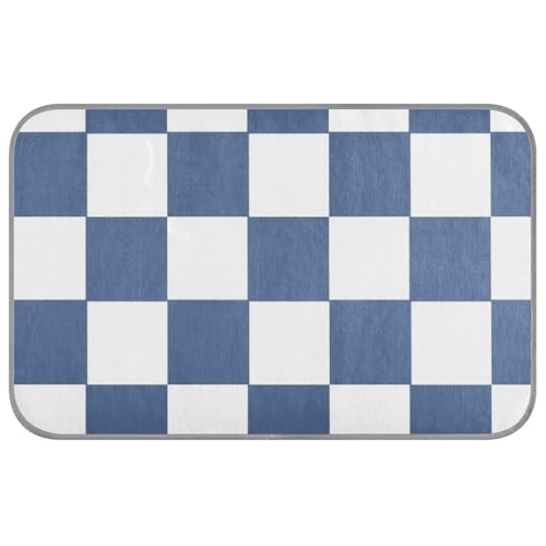 EtherSpher White and Blue American Plaid Summer Dog Cooling Self Cooling cat beds for Outdoor Cats for Chihuahua Outside cat Portable cama Fria para perro M