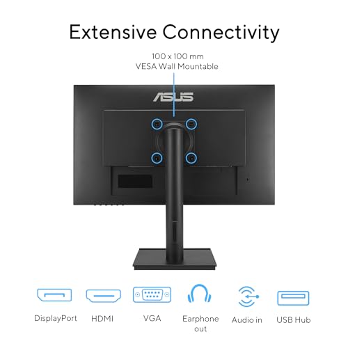 Image of ASUS 24 inch 1080P Business Monitor (VA249QGS) - IPS, Full HD, Frameless, 120Hz, Adaptive-Sync, 1ms, HDMI, DisplayPort, VGA, Eye Care, Low Blue Light, Ergonomic, VESA Wall Mountable, 3 yr Warranty