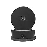 Hide & Drink, Durable Thick Leather Owl Coasters (6-Pack) Wood Furniture, Coffee Table, Stain Protection, Bar, Home & Office Essentials, Handmade :: Charcoal Black