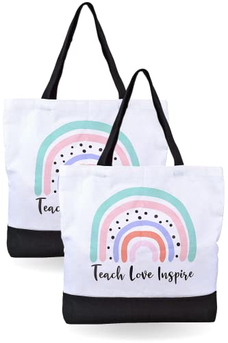 Image of ECOHIP 2 Pack Totes Bag Teacher Appreciation Gifts for Women Christmas