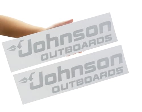 Image of 2Pc Johnson Outboards Decals Stickers Fit for Boat Motor (White)