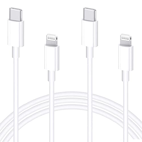 Cable iPhone USB C Lightning [2-Pack 2M] Apple MFi Certificado PD Cable Carga Rápida Tipo c Compatible con iPhone 13 Pro Max/13 Pro/13/13 Mini/SE/12/11/XR/XS/XS Max/X/8/8 Plus/7/7 Plus/iPad - Blanco Cover