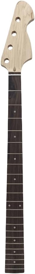 Vetimobato Electric Bass Guitar Neck Replacement Maple Bass Neck 21 Fret 30" Scale Rosewood Fingerboard Bolt-On Unfinished Parts for DIY Installation & Repair (42mm Nut and 65mm Heel No Tuner holes)